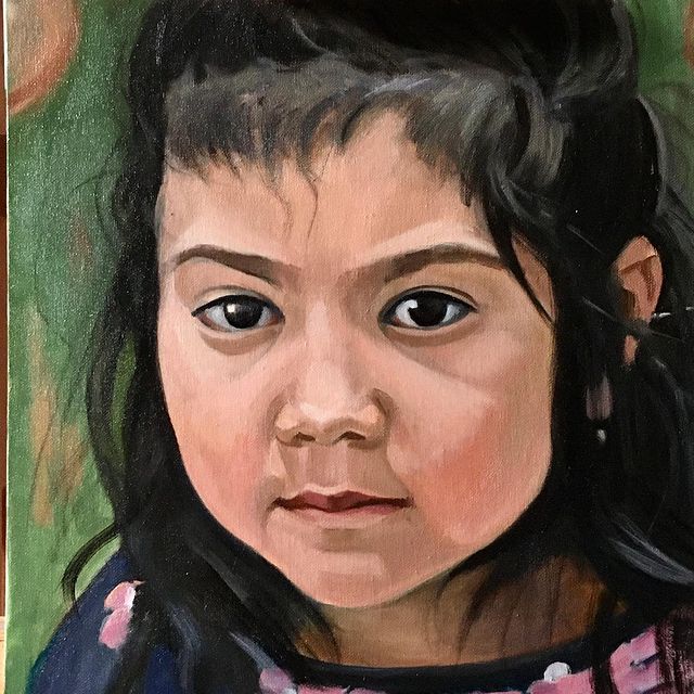 Mounissa. From the Polaroid series. Original Oil Paintings and Graphic Art